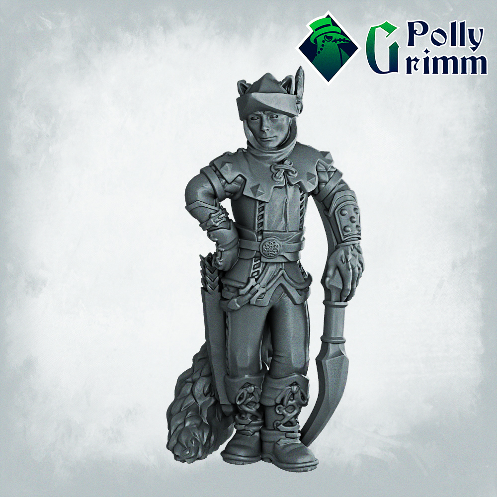 Fantasy and historic miniatures for tabletop games. Lupin set. Three form, half-beast. Archer